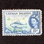 Cayman Islands Postage Stamp 1955 Scott# KY 141 Used 3 d Rainbow Parrotfish (Scarus guacamaia) B