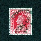 India Postage Stamp 1937 Scott# IN 153 Used 1 a King George VI wearing Imperial Crown of India B