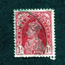 India Postage Stamp 1937 Scott# IN 153 Used 1 a King George VI wearing Imperial Crown of India A