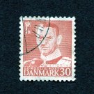 Denmark Postage Stamp 1952 Scott# DK 335 Used 30 øre King Frederik IX F