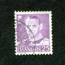 Denmark Postage Stamp 1955 Scott# DK 354 Used 25 øre King Frederik IX A
