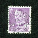 Denmark Postage Stamp 1955 Scott# DK 354 Used 25 øre King Frederik IX B