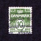Denmark Postage Stamp 1950 Scott# DK 318 Used 10 øre Figure 'wave'- type D