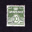 Denmark Postage Stamp 1950 Scott# DK 318 Used 10 øre Figure 'wave'- type B