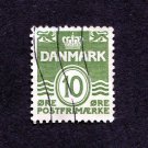 Denmark Postage Stamp 1950 Scott# DK 318 Used 10 øre Figure 'wave'- type A