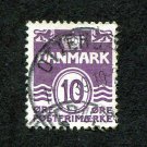 Denmark Postage Stamp 1938 Scott# DK 230 Used 10 øre Figure 'wave'- type B