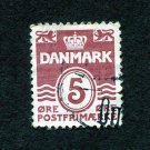 Denmark Postage Stamp 1938 Scott# DK 224 Used 5 øre Figure 'wave'- type A