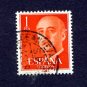 Spain Postage Stamp 1955 Scott# ES 825 Used 1 Pta Franco, General GG