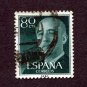 Spain Postage Stamp 1955 Scott# ES 824 Used 80 CTS Franco, General HH