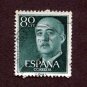 Spain Postage Stamp 1955 Scott# ES 824 Used 80 CTS Franco, General U