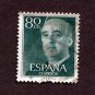 Spain Postage Stamp 1955 Scott# ES 824 Used 80 CTS Franco, General Q