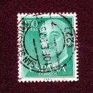 Spain Postage Stamp 1956 Scott# ES 827 Used 1.50 Pta Franco, General I