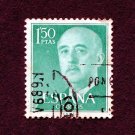 Spain Postage Stamp 1956 Scott# ES 827 Used 1.50 Pta Franco, General G