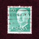 Spain Postage Stamp 1956 Scott# ES 827 Used 1.50 Pta Franco, General F