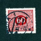 Czechoslovakia Postage Stamp 1928 Scott# CS J64 Used 60 h Postage Due