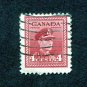 Canada Postage Stamp 1943 Scott# CA 254 Used 4 ¢ King George VI G
