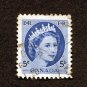 Canada Postage Stamp 1954 Scott# CA 341 Used 5 ¢ Queen Elizabeth II N