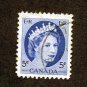 Canada Postage Stamp 1954 Scott# CA 341 Used 5 ¢ Queen Elizabeth II L