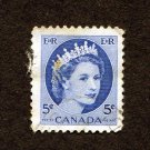 Canada Postage Stamp 1954 Scott# CA 341 Used 5 ¢ Queen Elizabeth II A