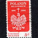 United States Postage Stamp 1966 Scott# US 1313 Used 5¢ Polish Eagle and Cross A