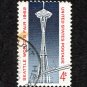 United States Postage Stamp 1962 Scott# US 1196 Used 4¢ Space Needle and Monorail