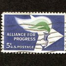 United States Postage Stamp 1963 Scott# US 1234 Used 5¢ Alliance for Progress Emblem A