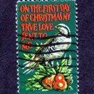 United States Postage Stamp 1971 Scott# US 1445 Used 8¢ Christmas - Partridge in a Pear Tree D