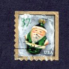 United States Postage Stamp 2004 Scott# US 3891 Used 37¢ Green Santa Ornaments
