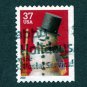 United States Postage Stamp 2002 Michel# US 3710BD Used 37¢ Snowman with Top Hat B