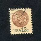 United States Postage Stamp 1978 Scott# US 1734 Used 13¢ Indian Head Penny, 1877