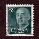 Spain Postage Stamp 1955 Scott# ES 824 Used 80 CTS Franco, General KK