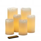 Gerson 6-piece LED Flameless Candle Set, Glow Wick Wax Flameless Candles