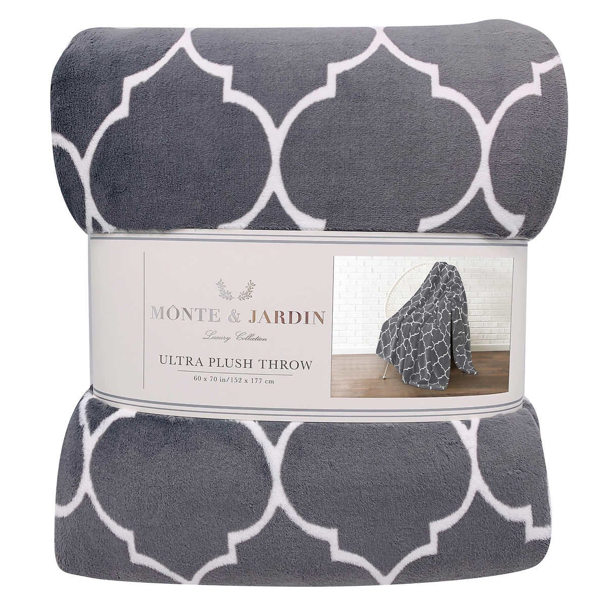 Monte & Jardin Ultra Plush Throw, Machine Washable Blanket 60"x70"