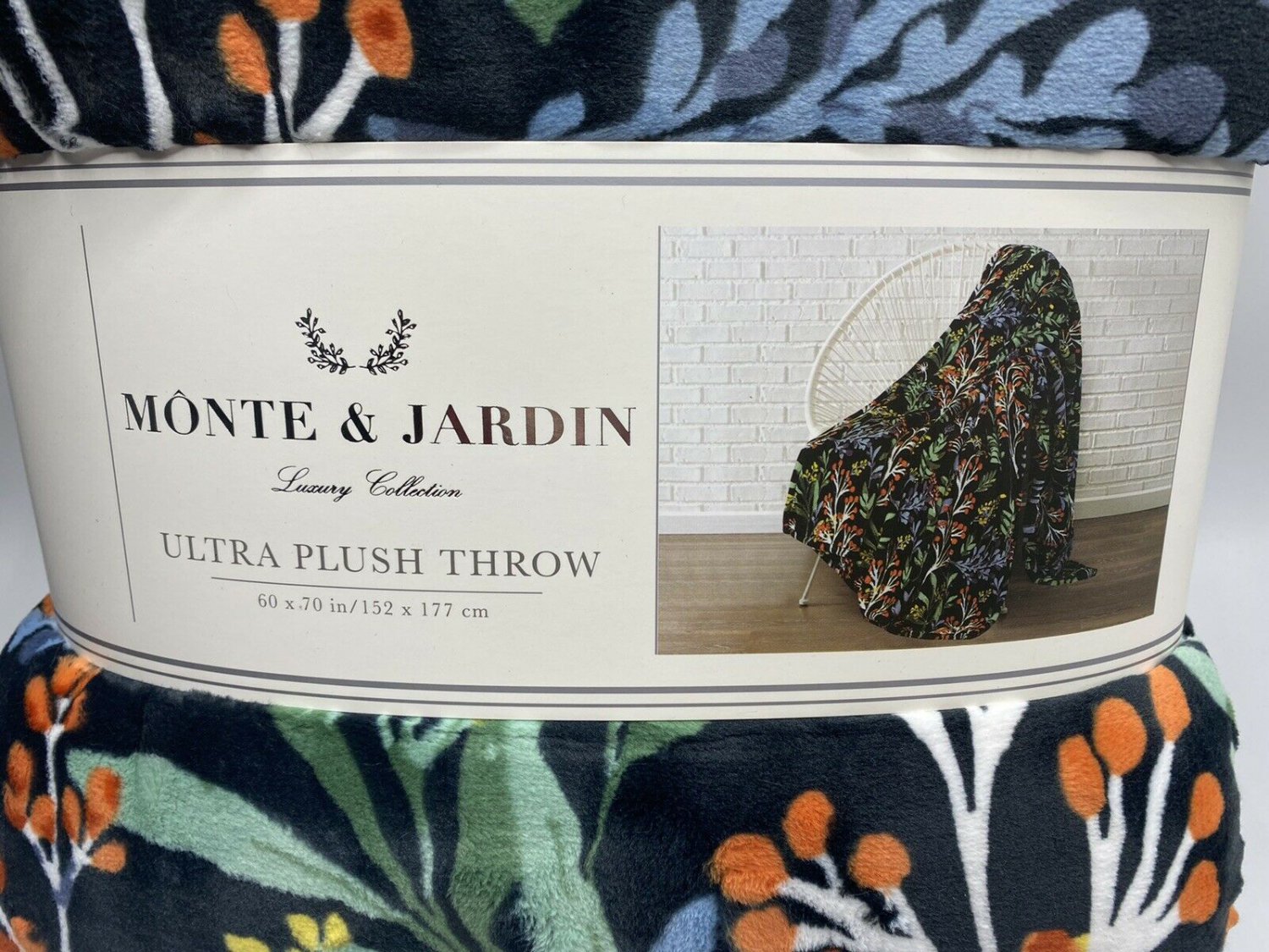 Monte & Jardin Ultra Plush Throw, Machine Washable Blanket 60"x70"