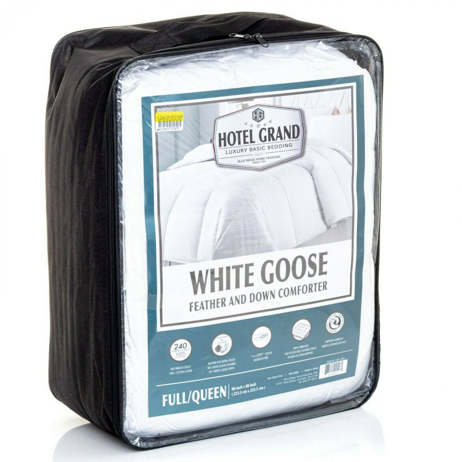 Hotel Grand White Goose Feather & Down Comforter, for AllSeason Warmth