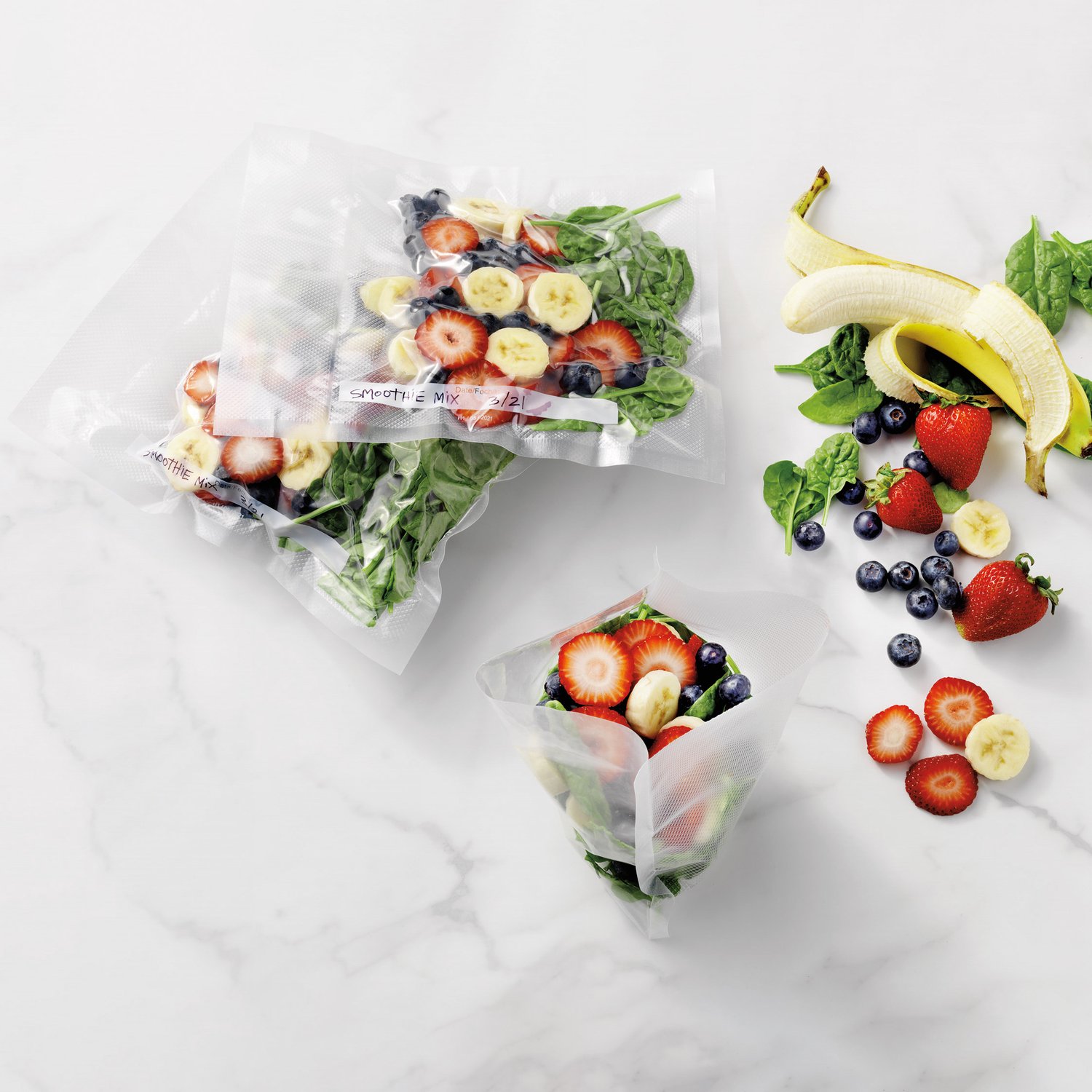 Kirkland Signature Vacuum Sealing Bags, Keeps Food Fresh 7 Rolls & 50 Bags