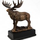 Moose Bronze Sculpture, Hand-painted with Bronze Finish 7.75" x 6.25" x 3.25"