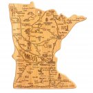 Totally Bamboo Destination Minnesota State-Shaped Cutting Board, Laser-Engraved