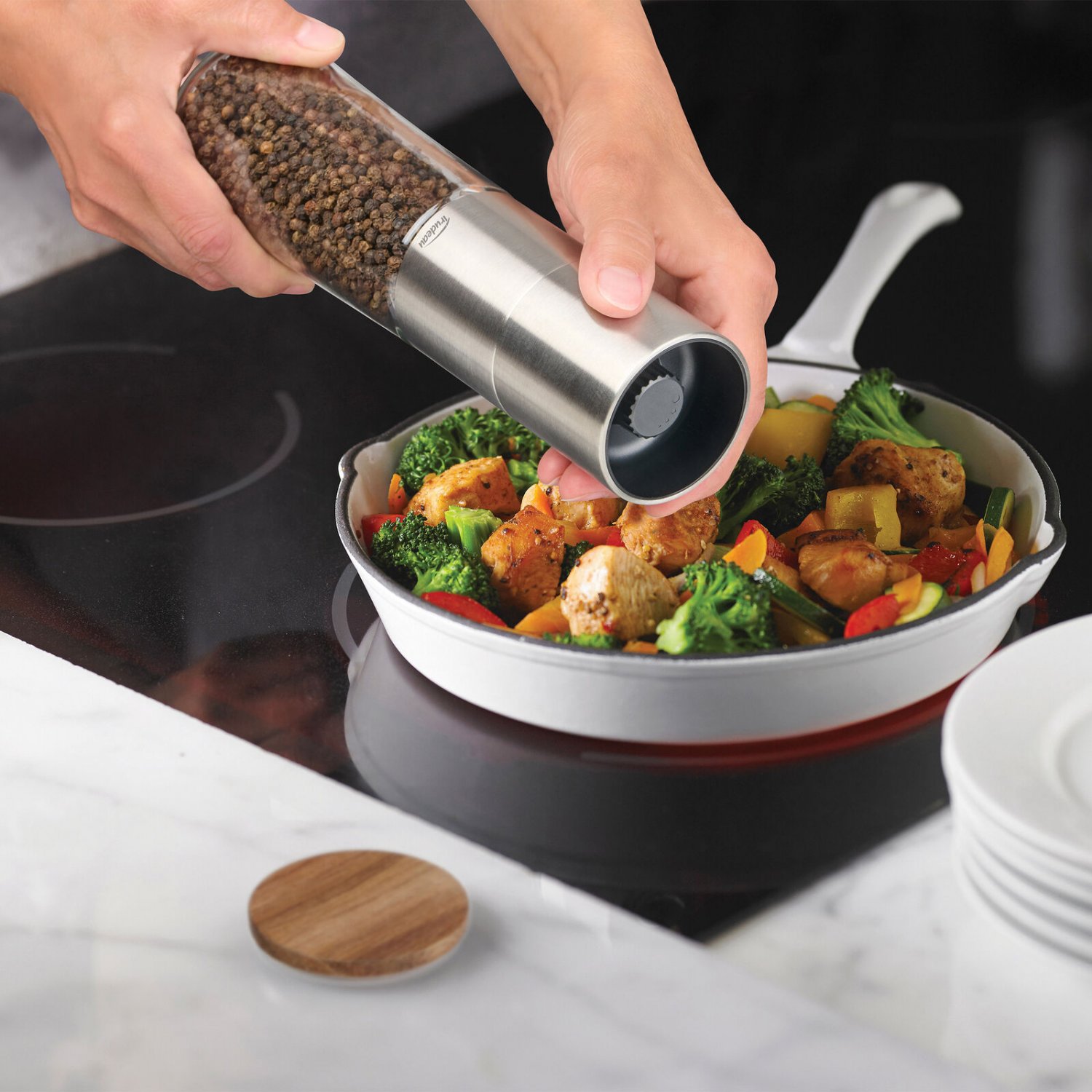 Trudeau Prochef Pepper and Salt Mill Grinder Set, Carbon Steel Mill Grinder