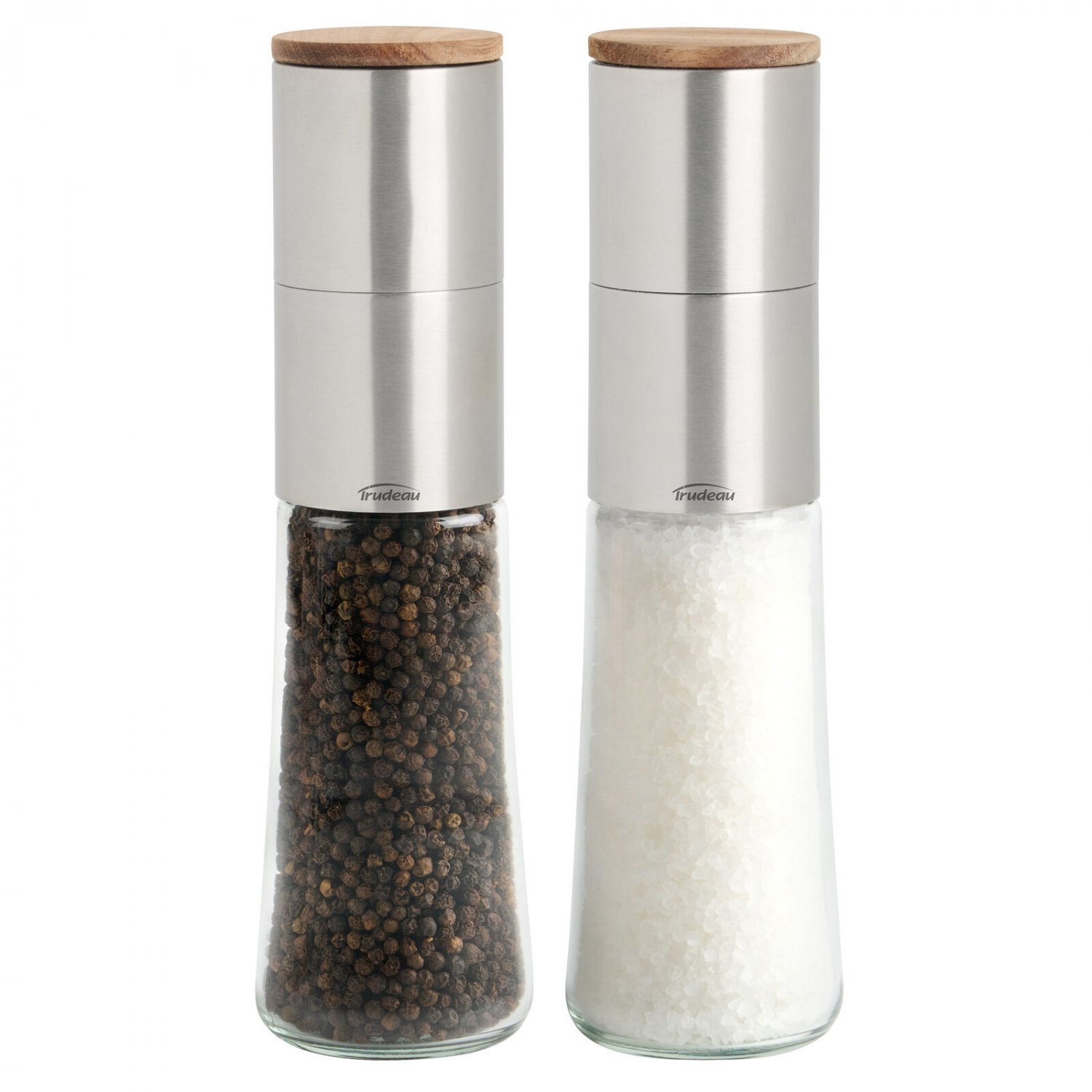 Trudeau Prochef Pepper and Salt Mill Grinder Set, Carbon Steel Mill Grinder