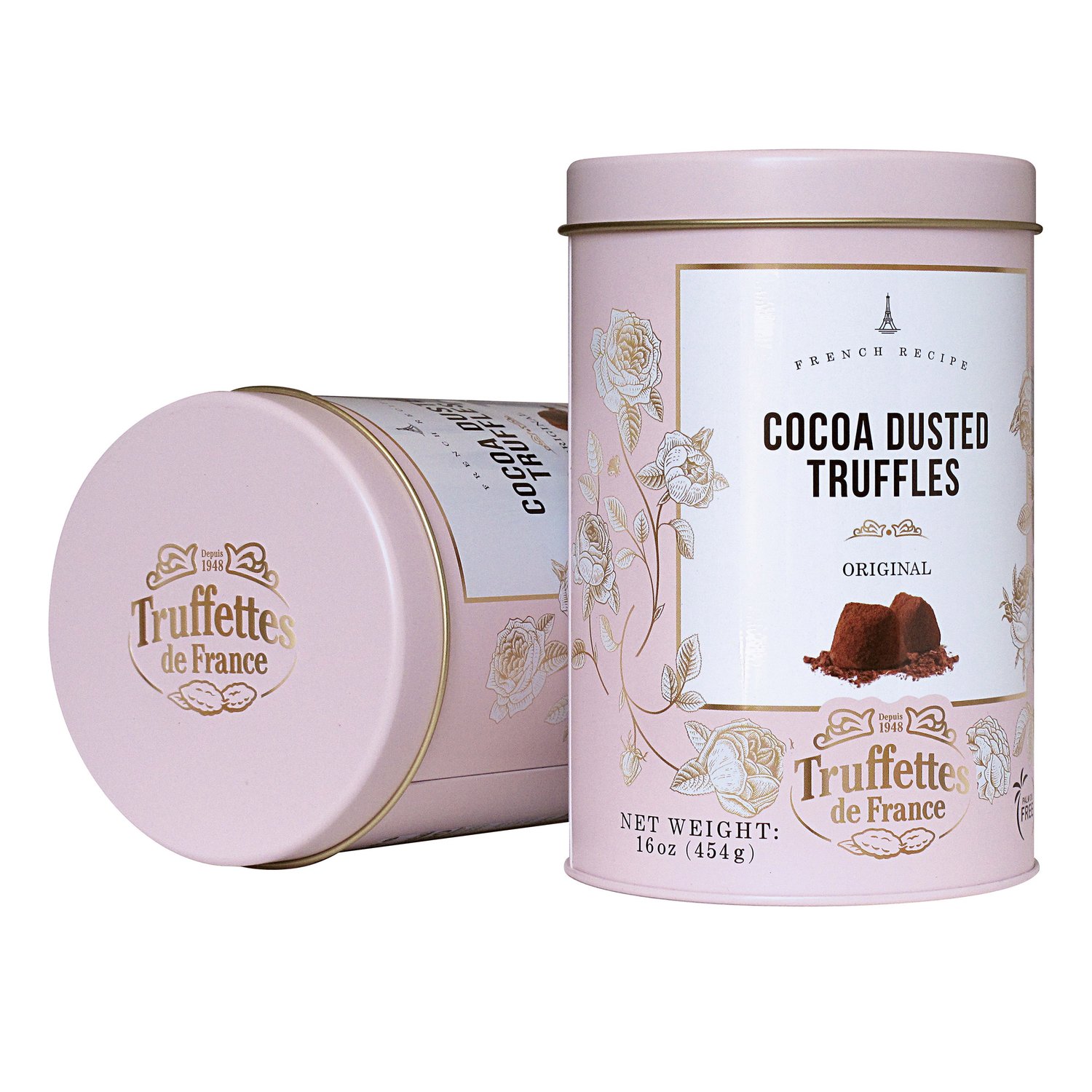 Truffettes de France Cocoa Dusted Truffles, 16 oz in Giftable Tins, 4pack