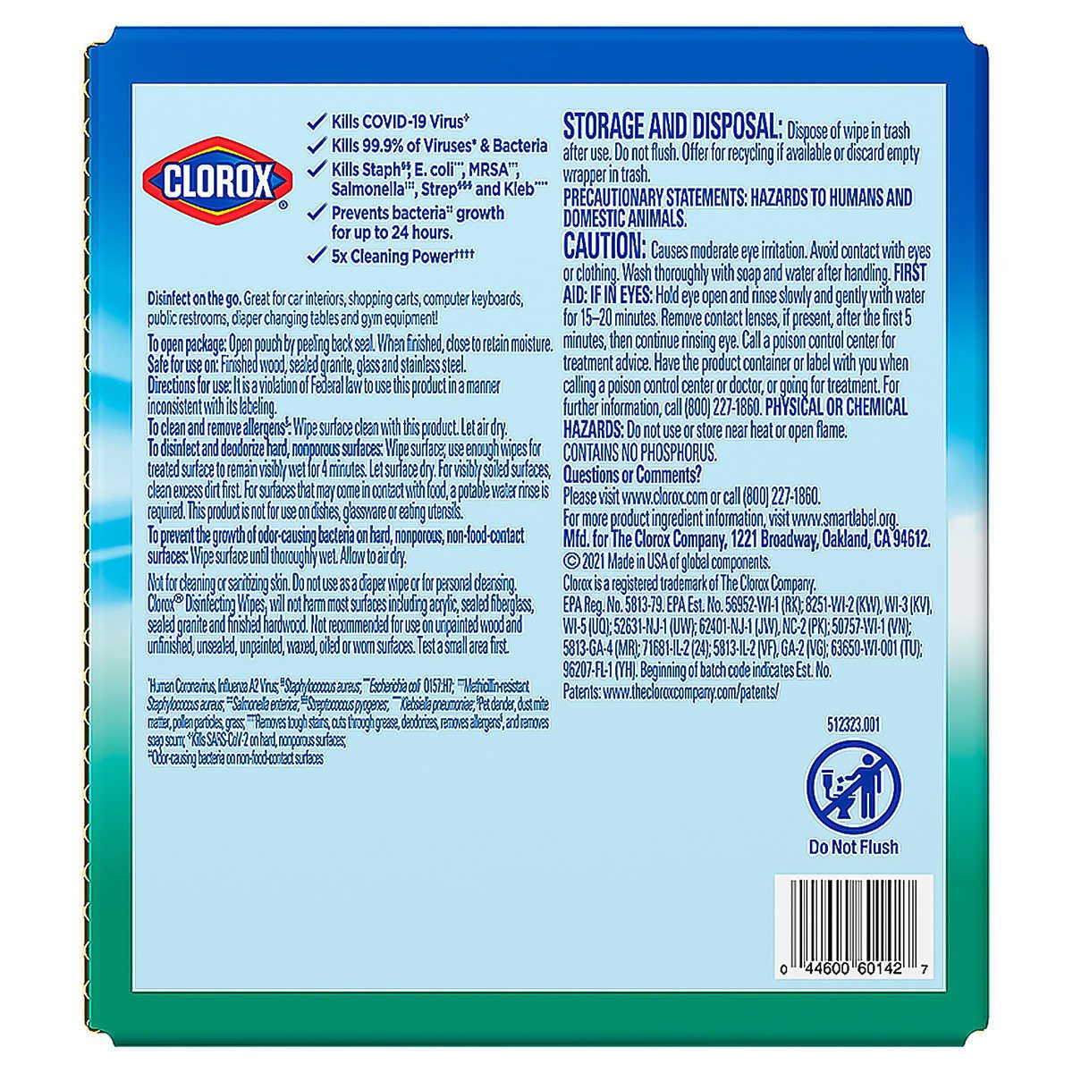 Clorox Disinfecting Wipes, To Go Packs, 18pack 360 Wipes