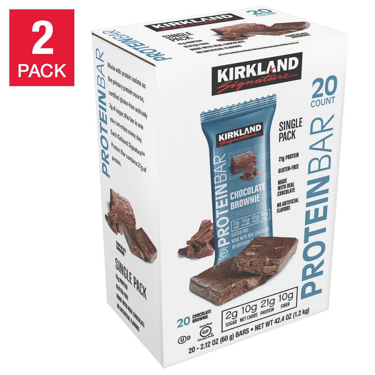 Kirkland Signature Protein Bars Chocolate Brownie 20 Count 2 Pack