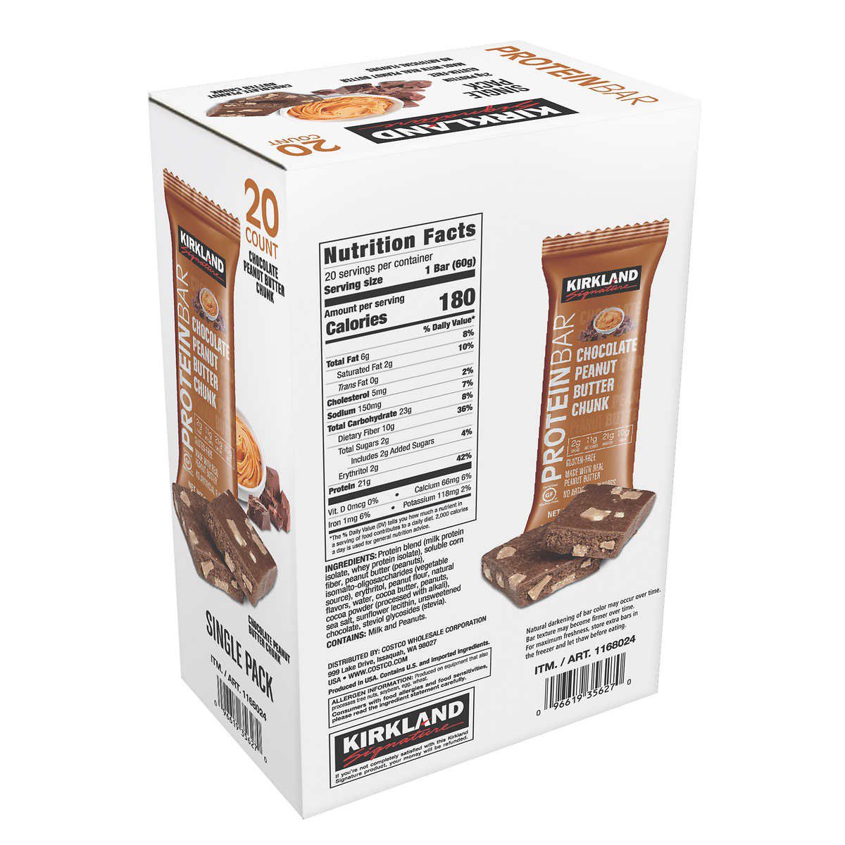 Kirkland Signature Protein Bars, Chocolate Peanut Butter Chunk, 20