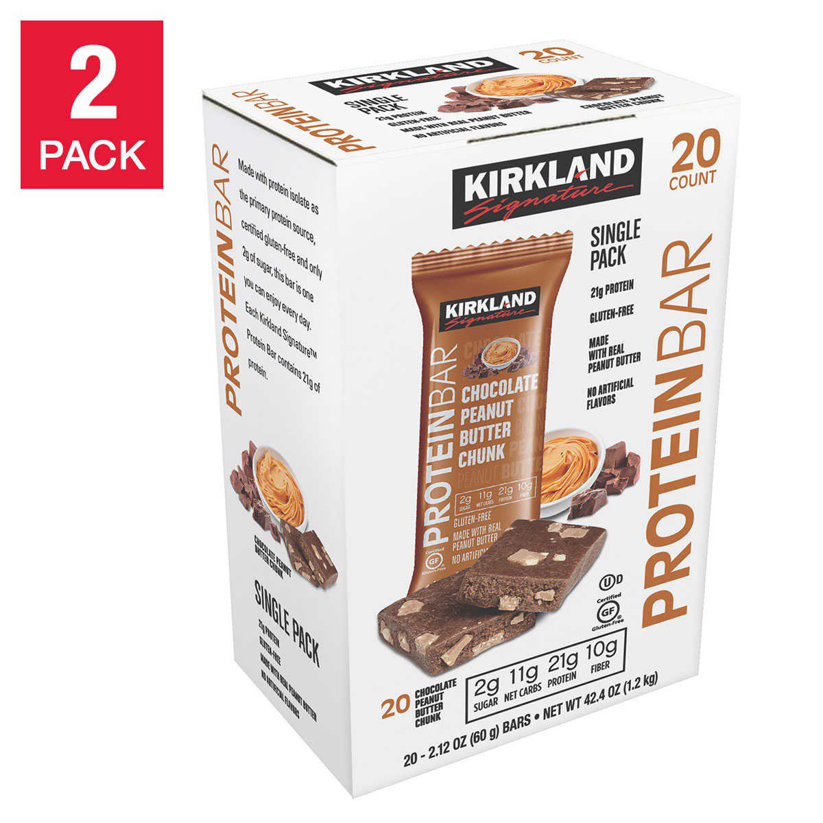 Kirkland Signature Protein Bars, Chocolate Peanut Butter Chunk, 20