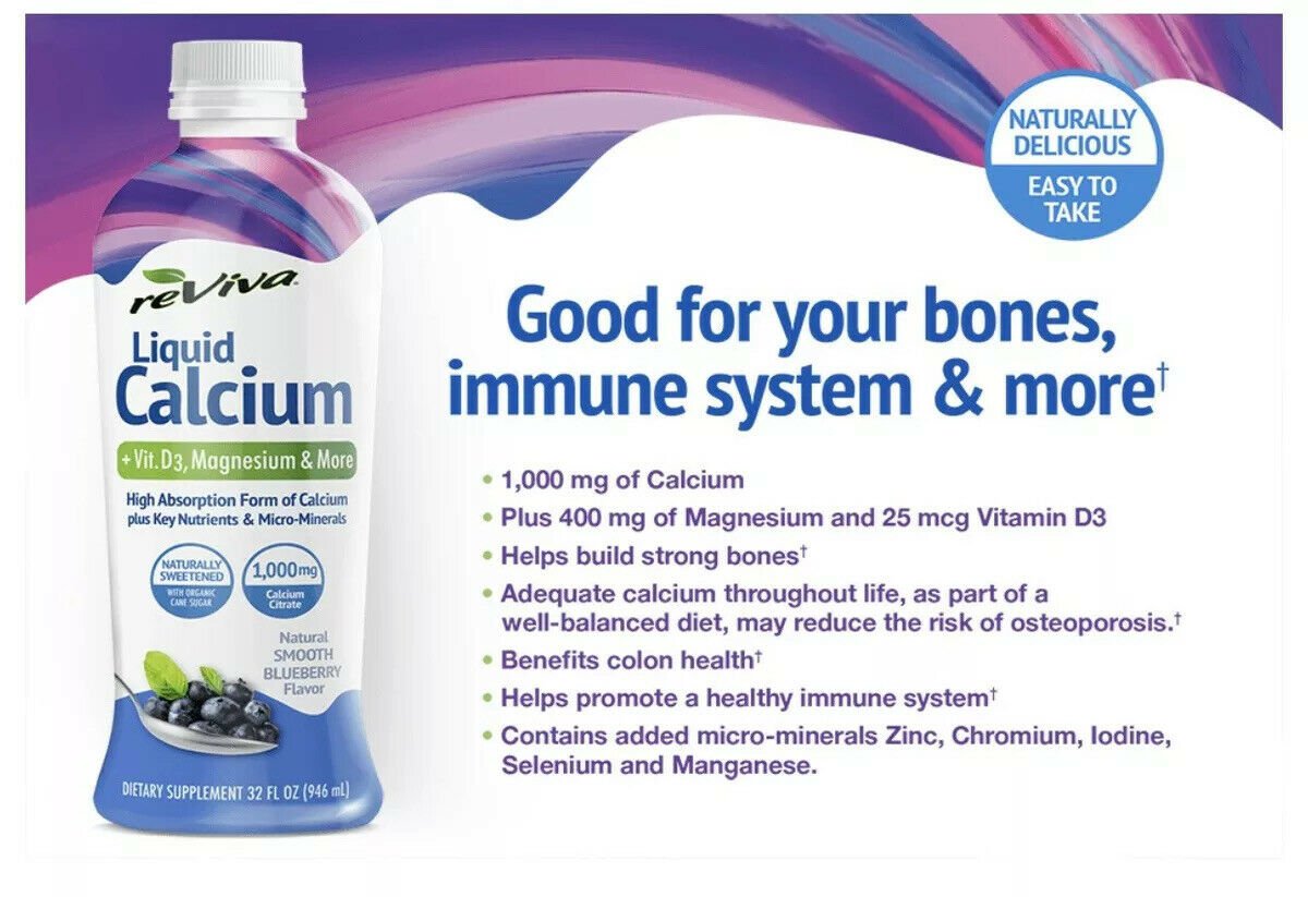 reViva Liquid Calcium Vitamins, High Absorption Calcium Citrate