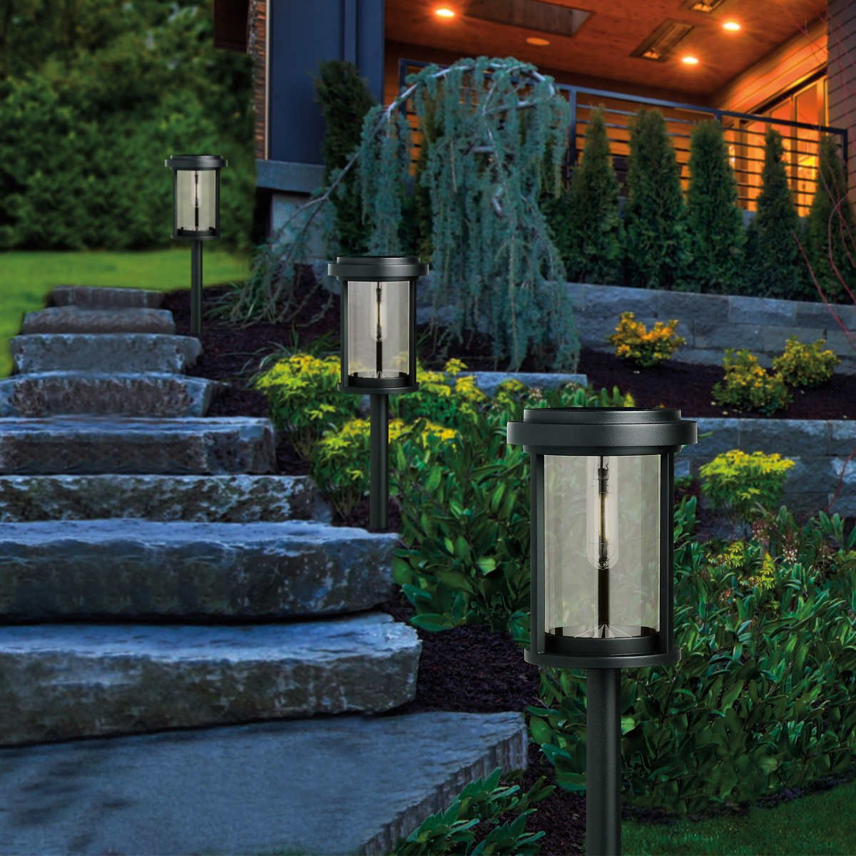GTX Solar Pathway Light, 5pack Black Finish Wirefree Installation