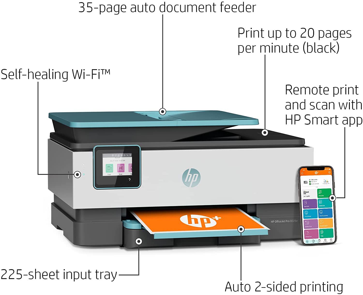 Hp Officejet Pro 8028e All In One Wireless Color Inkjet Printer 4458