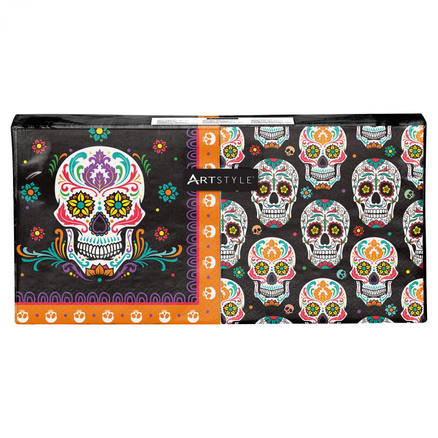 Artstyle Paper Plate & Napkin Bundle, Day of the Dead, 200Count