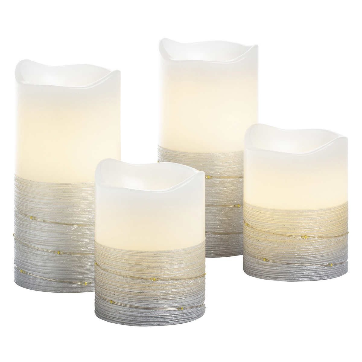 Sterno Home Flameless LED Wax Pillar Candles with Fairy Lights and
